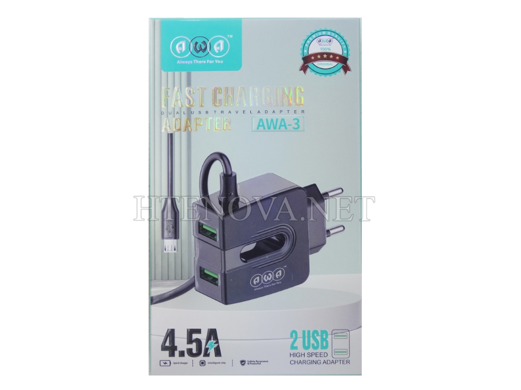 [C1C3M1AWA-13] Micro Charger With 2 Extra USB Port AWA-3