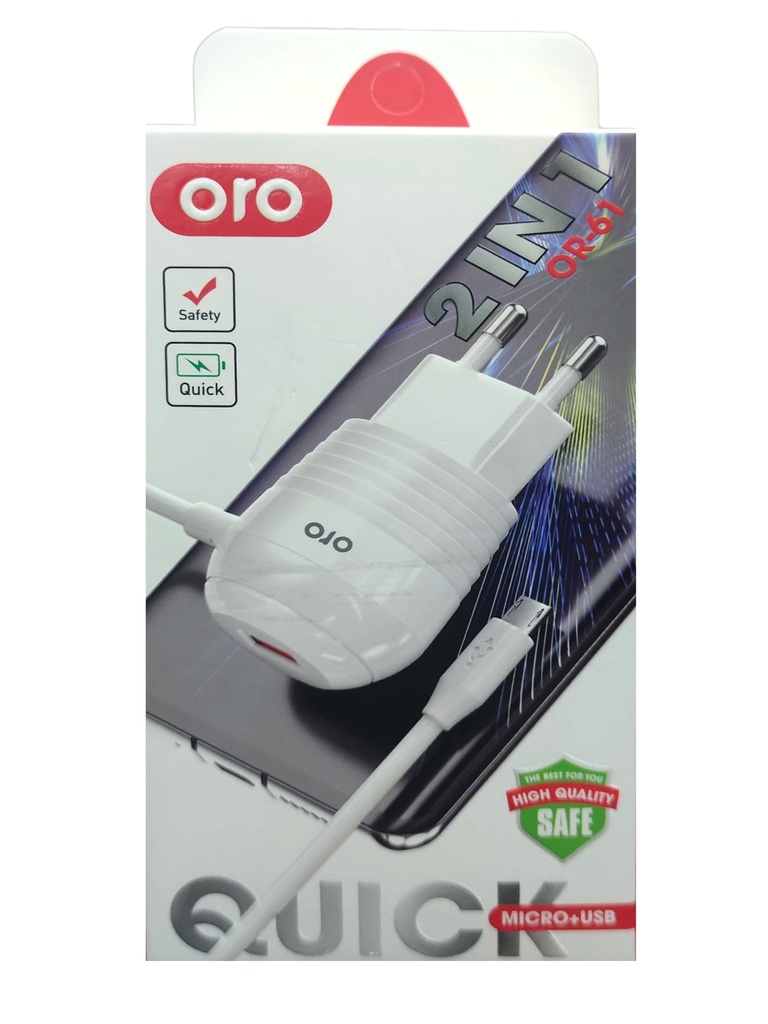 [C1C2M1AR-7] Micro Charger With Extra 1 USB Port OR-61 