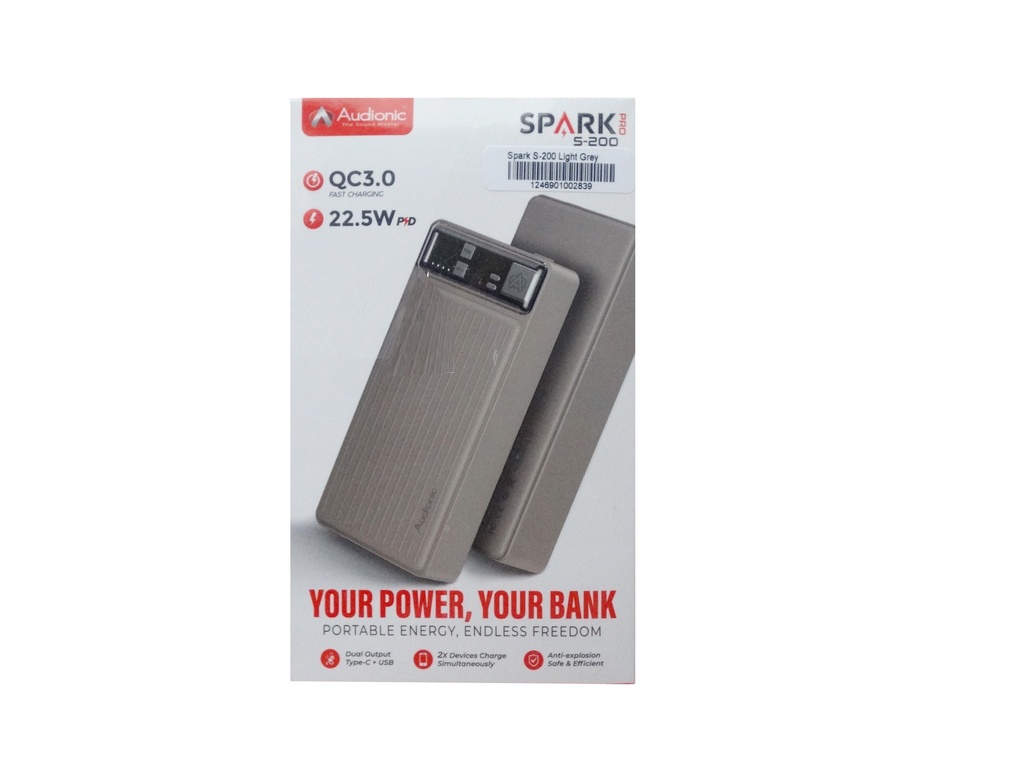 [PB20AD-1] POWER BANK Audionic 20000MAH (SPARK PRO S-200) 