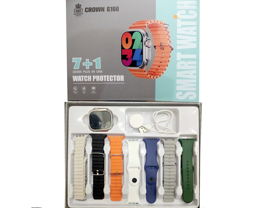 [SWS1-CRWNG100-A-1] SMART WATCH CROWN G100 (7IN1)