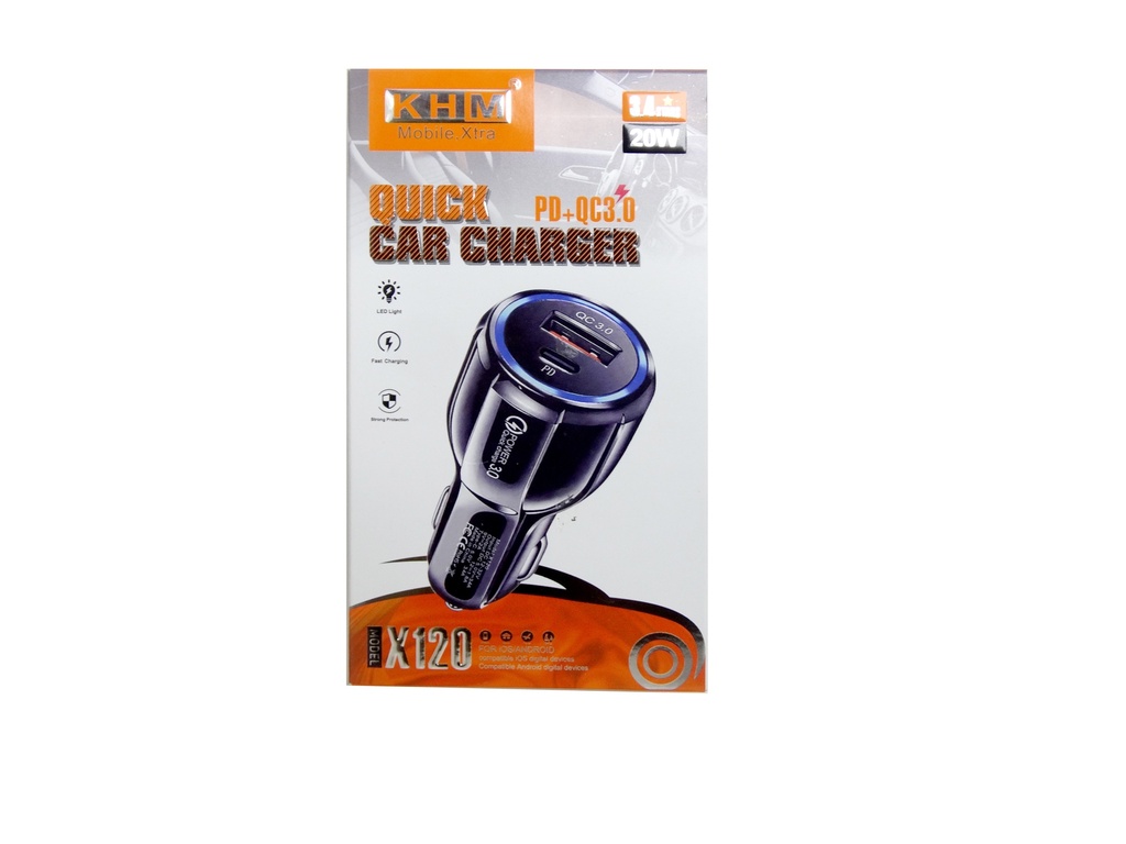 [C2A2T.S2KHM-1] PD & USB PORTS QUICK CAR CHARGER KHM X120 
