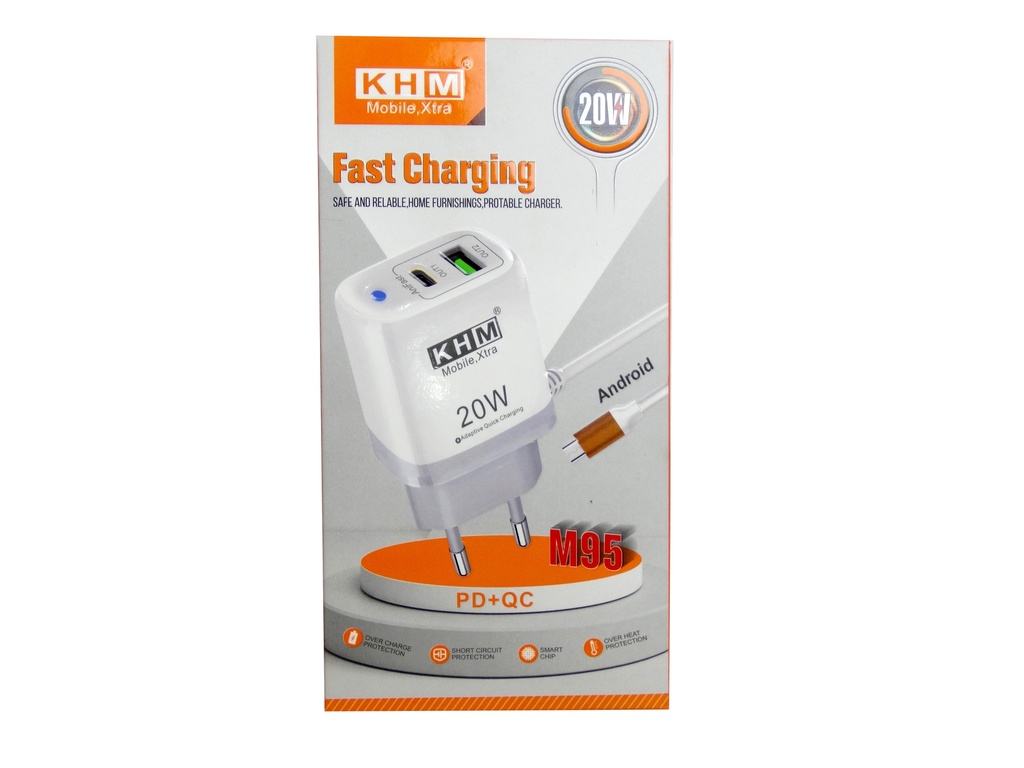 [C1C3M1.T2.S2KHM-1] MICRO CHARGER WITH PD & USB PORT KHM M95 