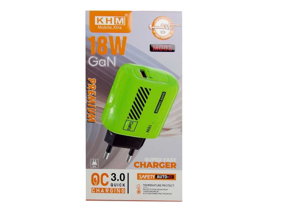 [C1C1T2KHM-2] FAST CHARGING ADAPTER WITH TYPE-C CABLE KHM M003