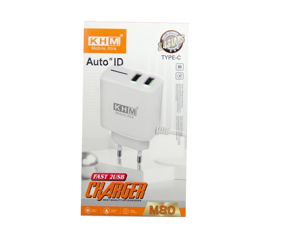 [C1C3T2KHM-1] TYPE-C CHARGER WITH 2 USB PORTS KHM M80