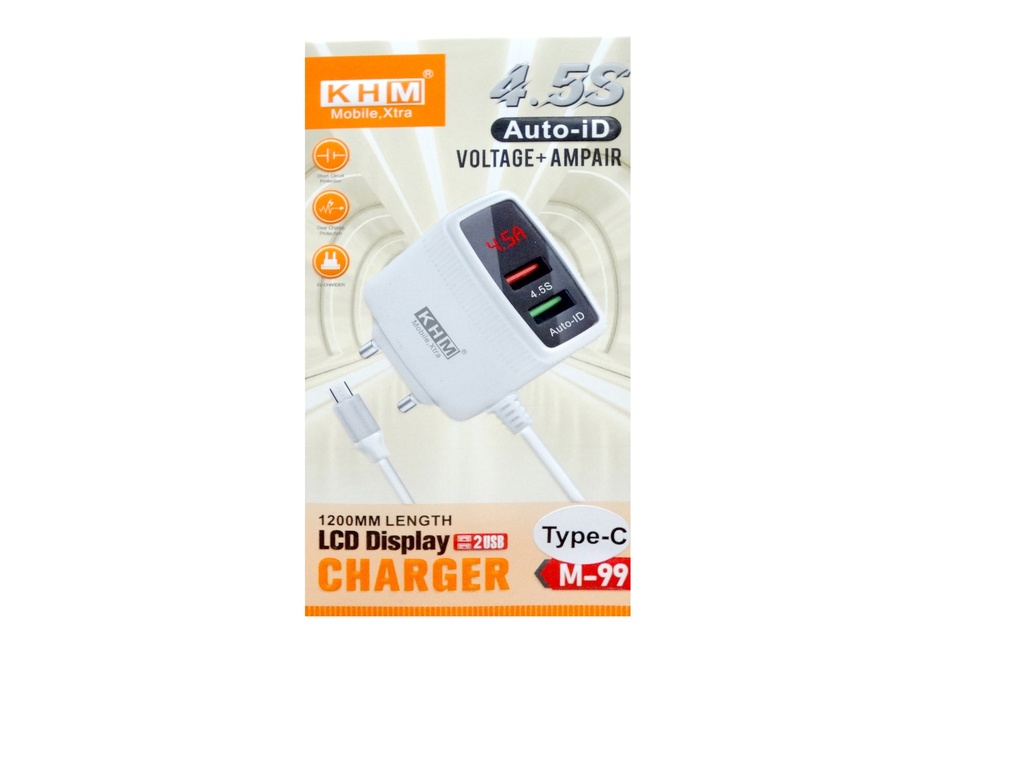 [C1C3T2KHM-4] TYPE-C CHARGER WITH 2 USB PORTS KHM M99 