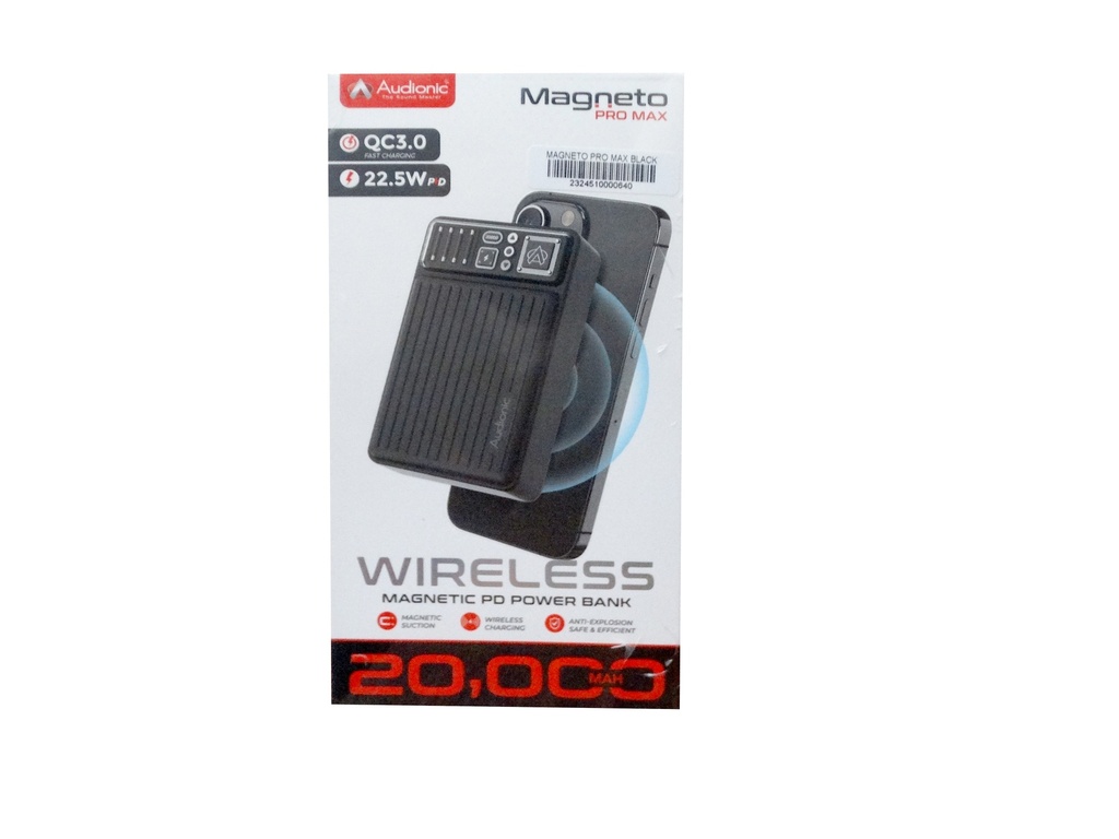 [PB20AD-4] POWER BANK WIRELESS AUDIONIC Magneto Pro Max 20000mah