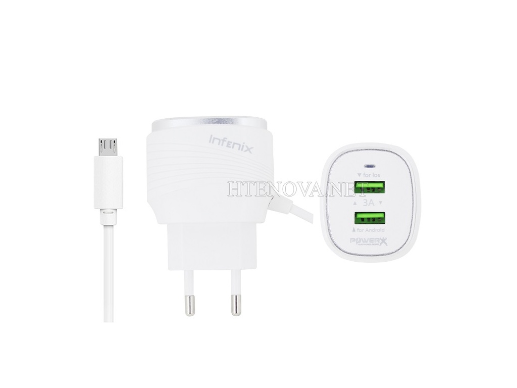 [C1C3M1i-3] Micro Charger with 2 Extra USB Port Infinix PX-308