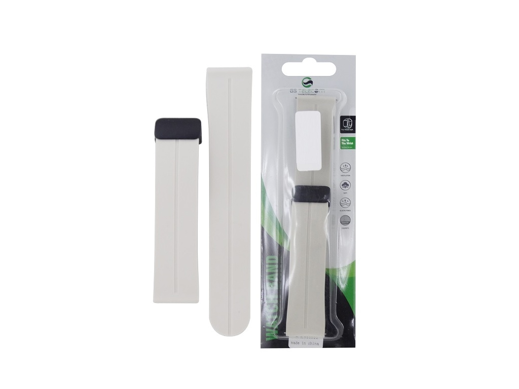 [WS2LM20.22R1-6] Watch Straps Rubber Band 20.22MM (WHITE)