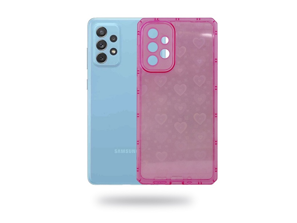 [PO15BSA72-9-10] Samsung A72 Crystal Silicone Back Case (Archive by Muneeb old pouch ids) (PINK)