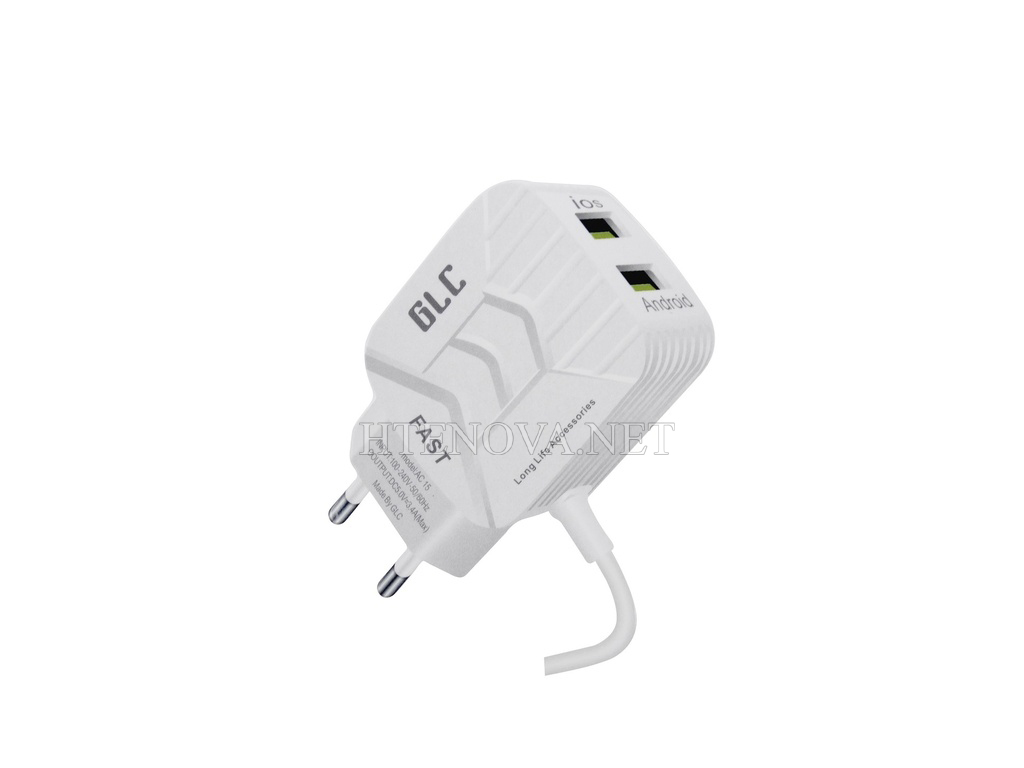 [C1C3M1GLC-5] Micro Charger With 2 Extra USBPorts GLC AC-15 