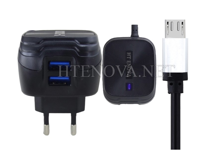 [C1C3M1HT-2] Micro Charger with 2 Extra USB Ports HT ENOVA HT-C102