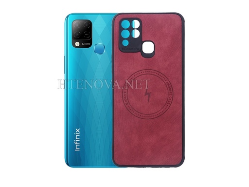 [PO18BiHOT10S-1-21] Infinix Hot 10s Leather Back Case (Archive by Muneeb old pouch ids) (Maroon)
