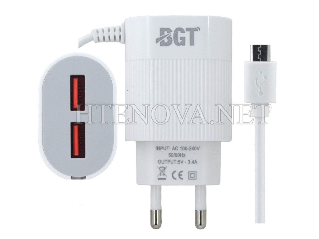 [C1C3M1BGT-2] Micro Charger With 2 Extra USB Ports BGT