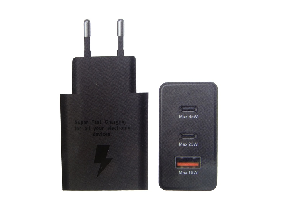 [C1A3T.S2LM-3] USB-C x 2 PORTS USB-A PORT 65W POWER ADAPTER TRIO