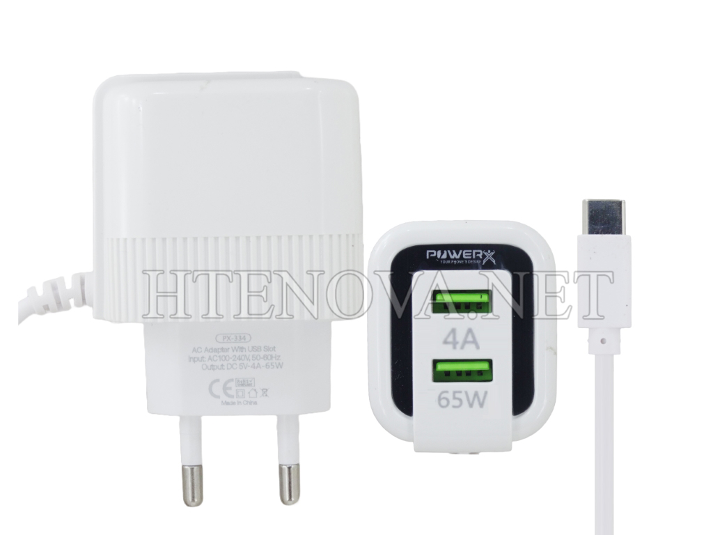 [C1C3T1i-2] Type-C Quick Charger infinix with 2 Extra USB Ports PowerX PX-336