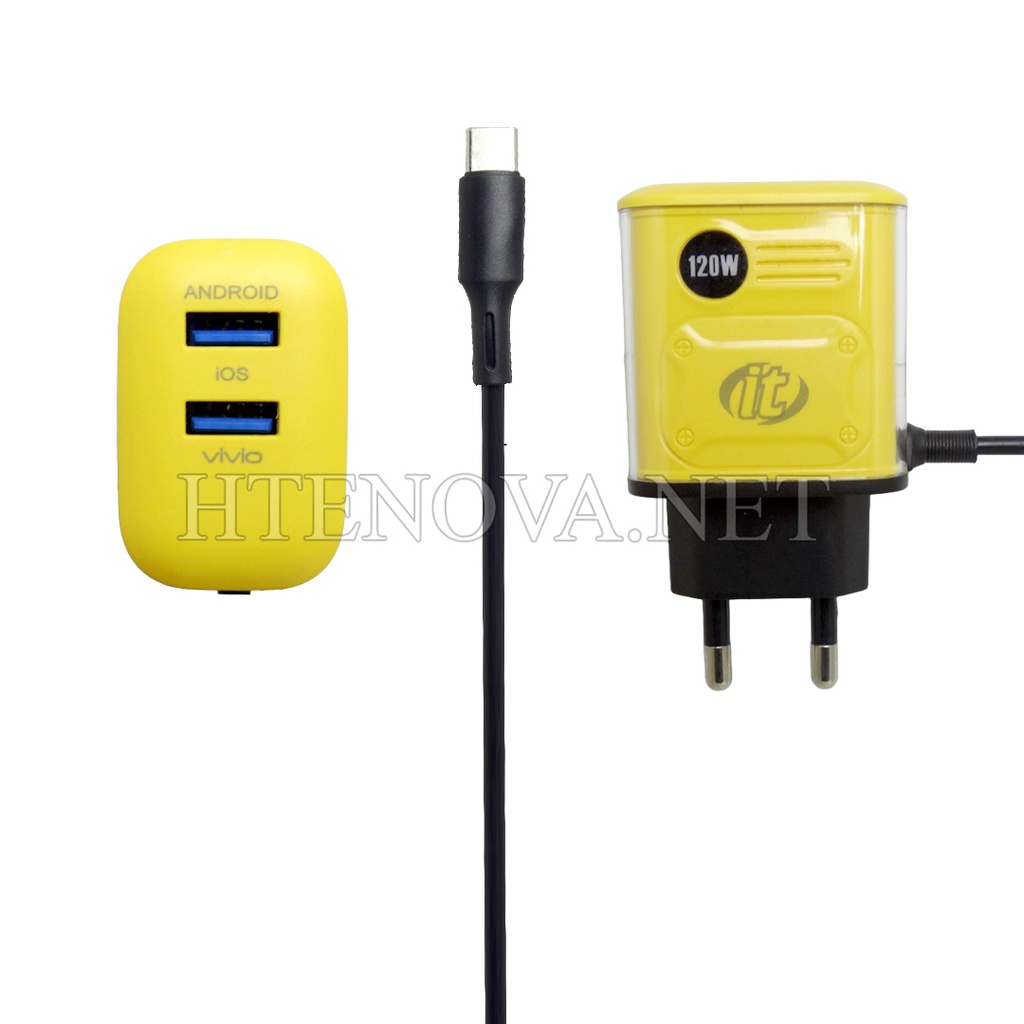 [C1C3T2LM-7] TYPE-C CHARGER WITH 2 USB PORTS  IT-351