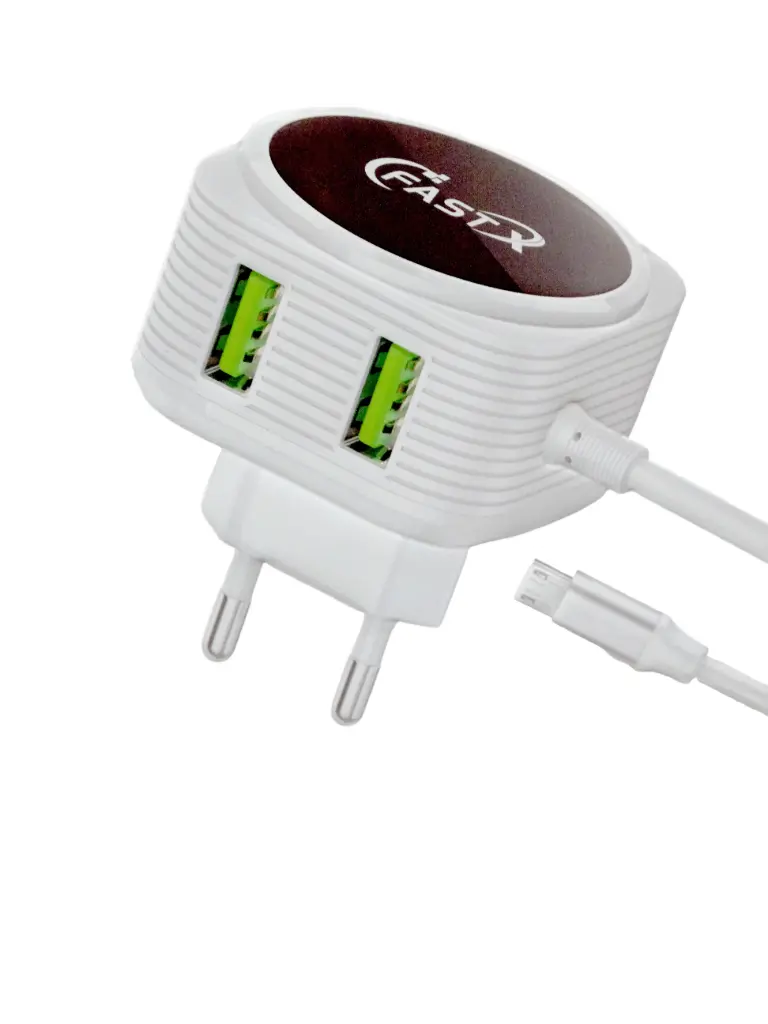 [C1C3M1LM-37] MICRO CHARGER WITH 2 EXTRA USB PORTS FASTX X-101