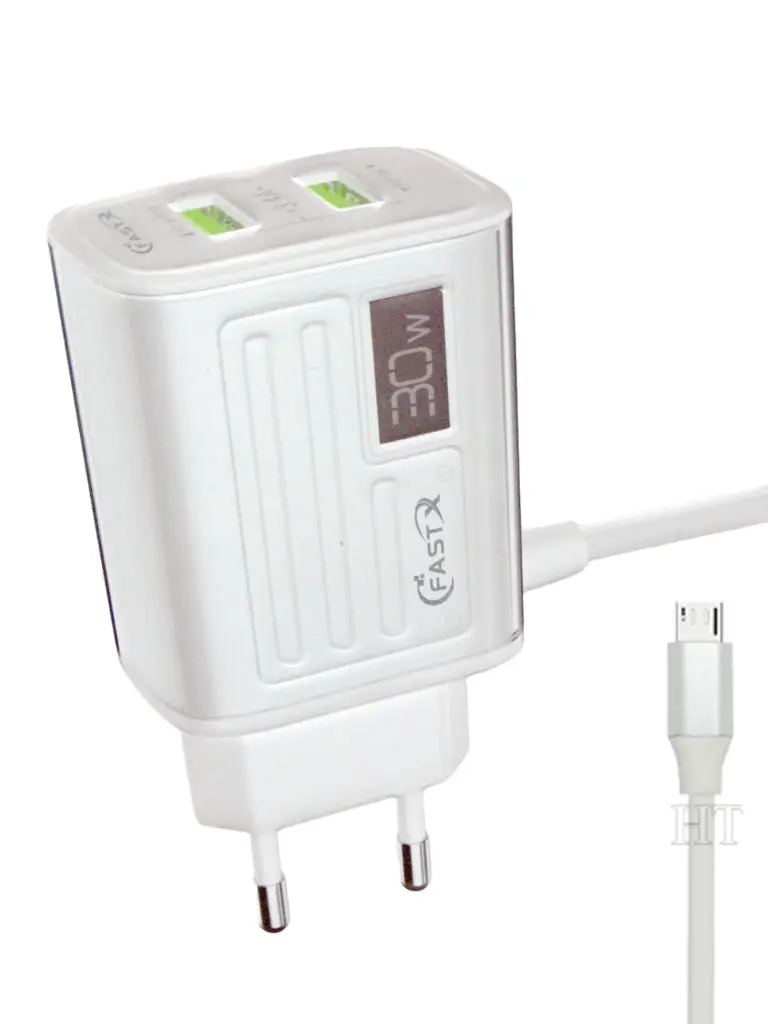 [C1C3M1LM-40] MICRO CHARGER WITH 2 EXTRA USB PORTS FASTX X-104