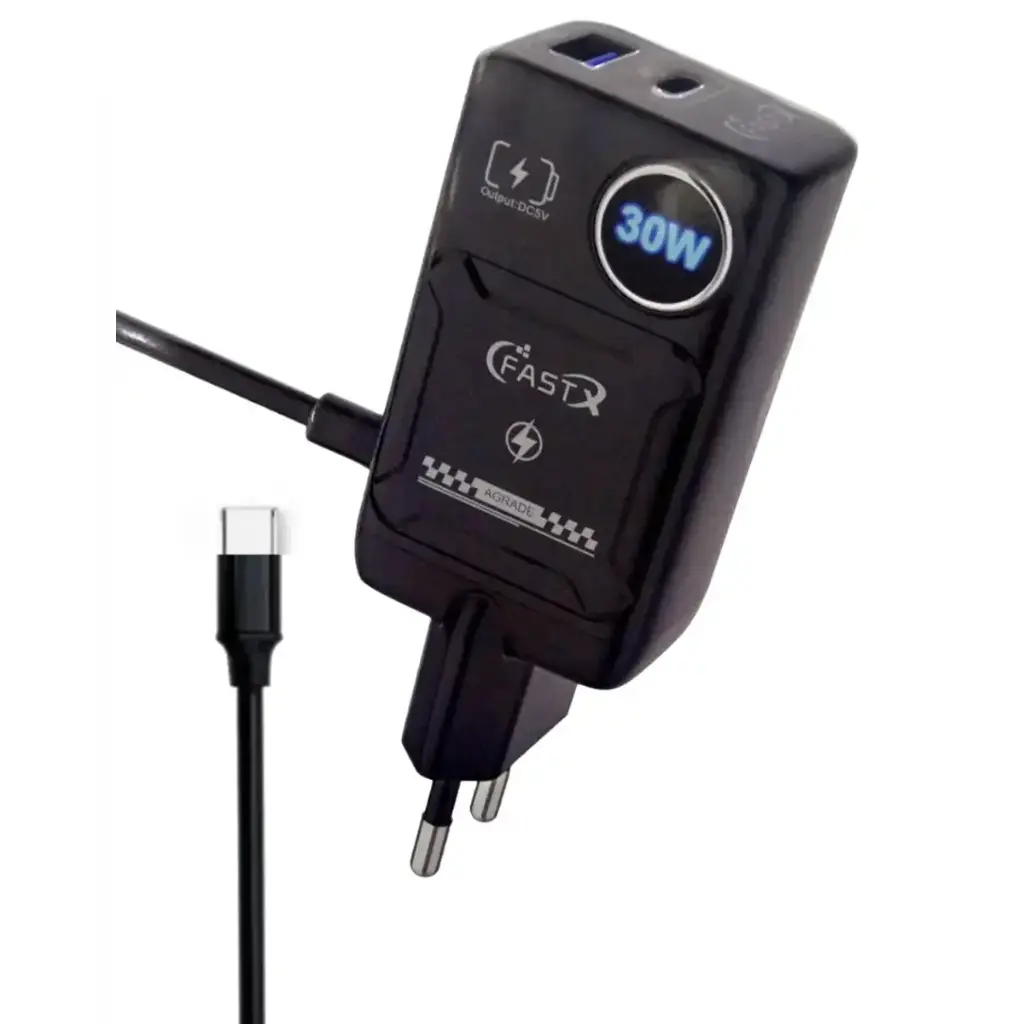 [C1C3T2.S2LM-2] TYPE C CHARGER WITH PD & USB FASTX  X-318 30W
