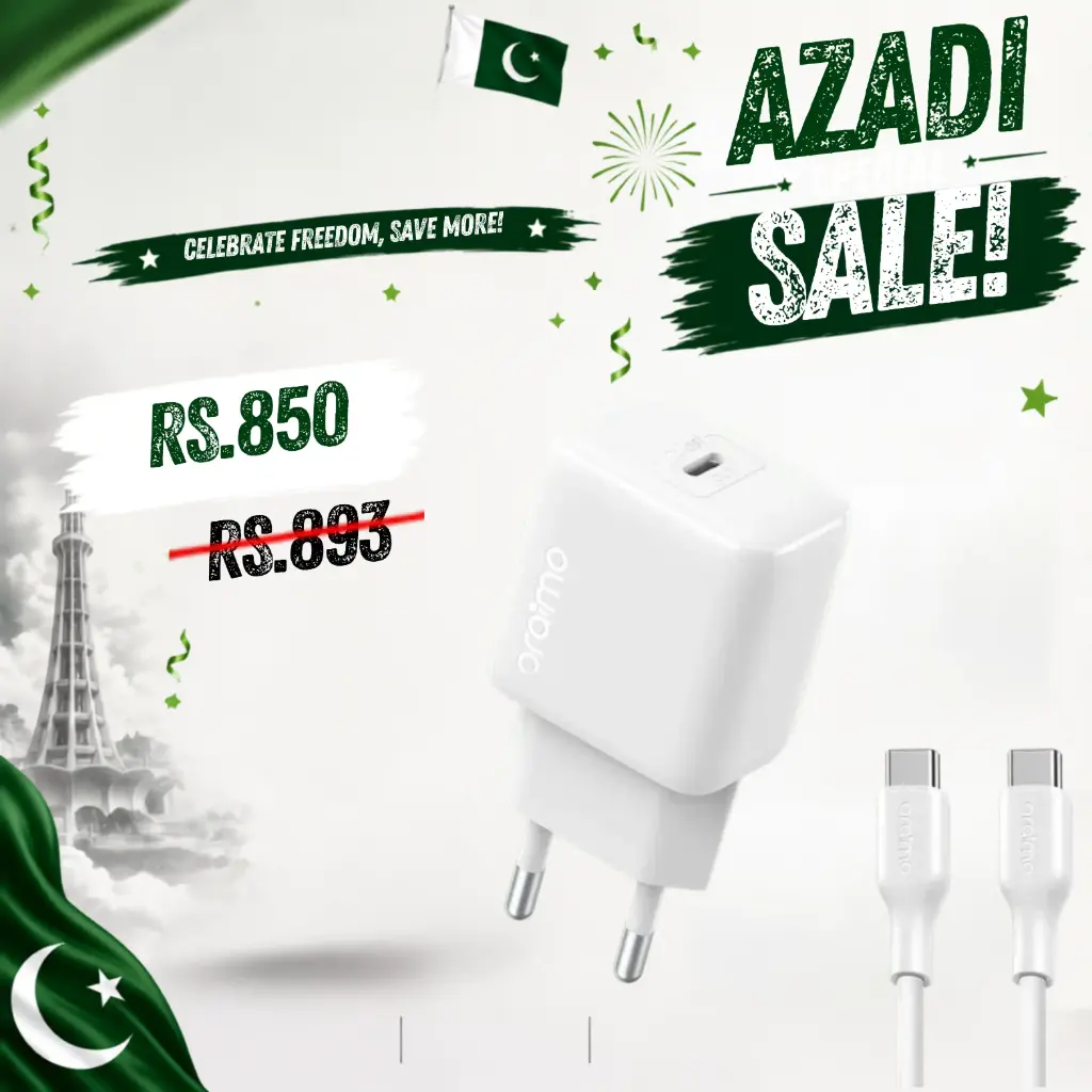 [C1C1T2ORM-1] Fast Charger With Type-C to Type-C Cable PowerCube 202 OCW-5202ECC Oraimo 