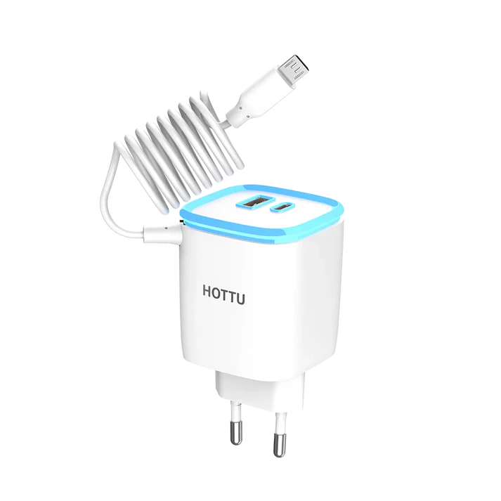 [C1C3M2.S2HTU-1] Micro Charger WITH PD & USB PORT Hottu FC13