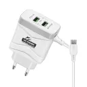 [C1C3M1LM-41] MICRO CHARGER WITH 2 EXTRA USB PORTS HT POWER HT-03