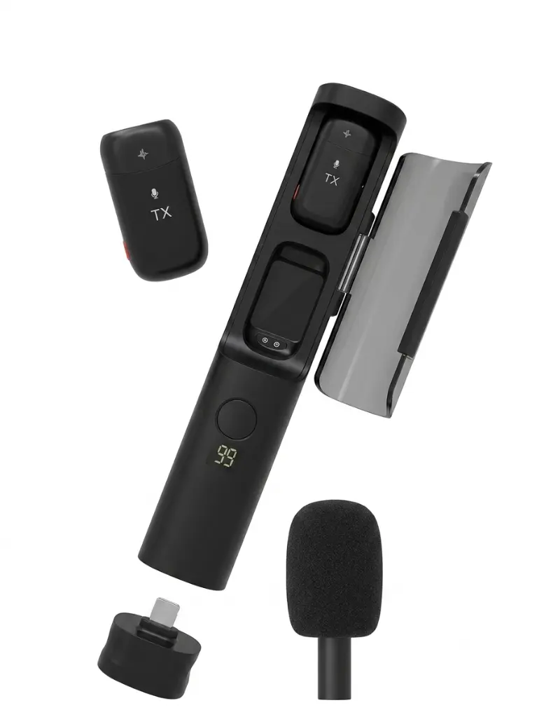 [CPU MIC-100] MICROPHONE AI TRANSFORMABLE  4 IN 1 INTERVIEW LAVALIER 