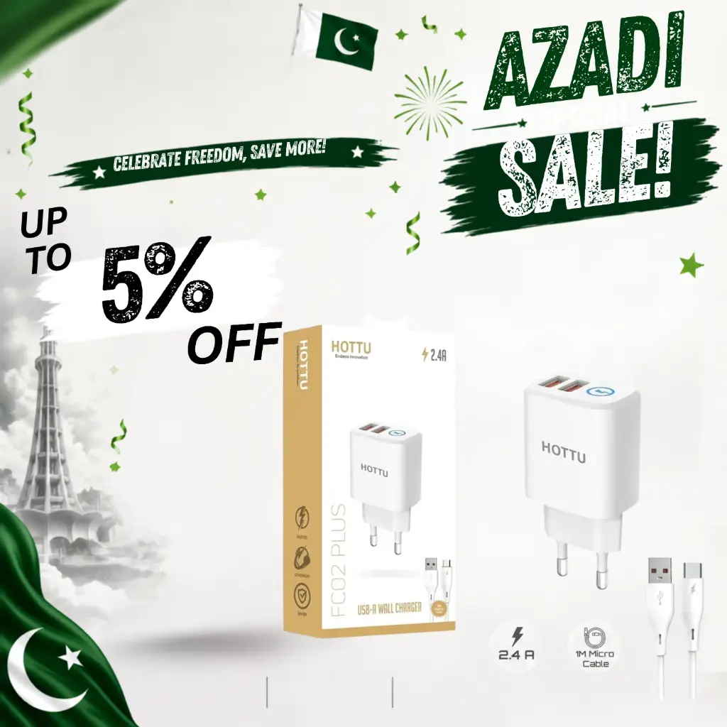 [C1C2T2HTU-1] Charging Adapter With Type C Cable HOTTU FC02 Plus