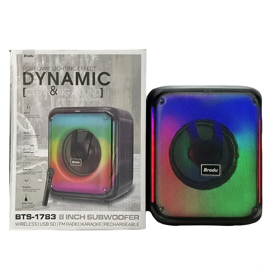 [MD2LM7C-2] Bluetooth MP3 Player Speaker 8" WITH  MIC RGB LIGTING BTS-1783