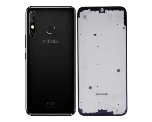 [HS6iNHT8-3-2] infinix Hot (8) X(650) Complete Housing (2 in 1) (BLACK)