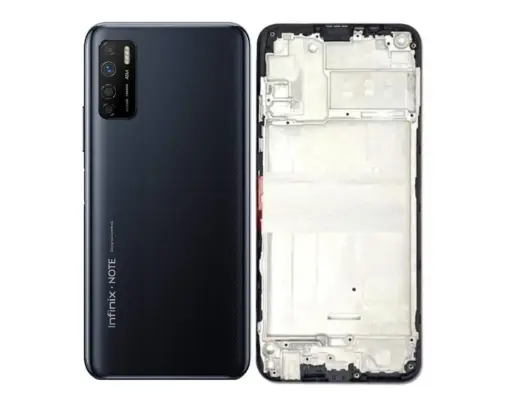[HS6iNNT7L-3-2] infinix Note (7) Lite X(656) Complete Housing (2 in 1) (BLACK)
