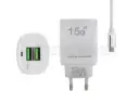 [C1C3M1GLC-2] Micro Charger With 2 Extra USB Ports GLC AC12