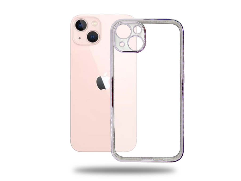 [PO29BiP13-7-12] iPhone 13 Soft Silicone Chrome Case (Archive by Muneeb old pouch ids) (PURPLE)