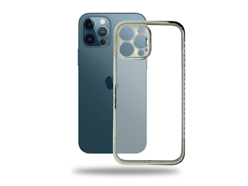 [PO29BiP13PR-7-1] iPhone 13 Pro Soft Silicone Chrome Case (Archive by Muneeb old pouch ids) (WHITE)