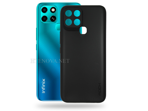 [PO14BiSMRT6-8-2] Infinix Smart 6 Rock Soft Silicone Back Case (Archive by Muneeb old pouch ids) (BLACK)