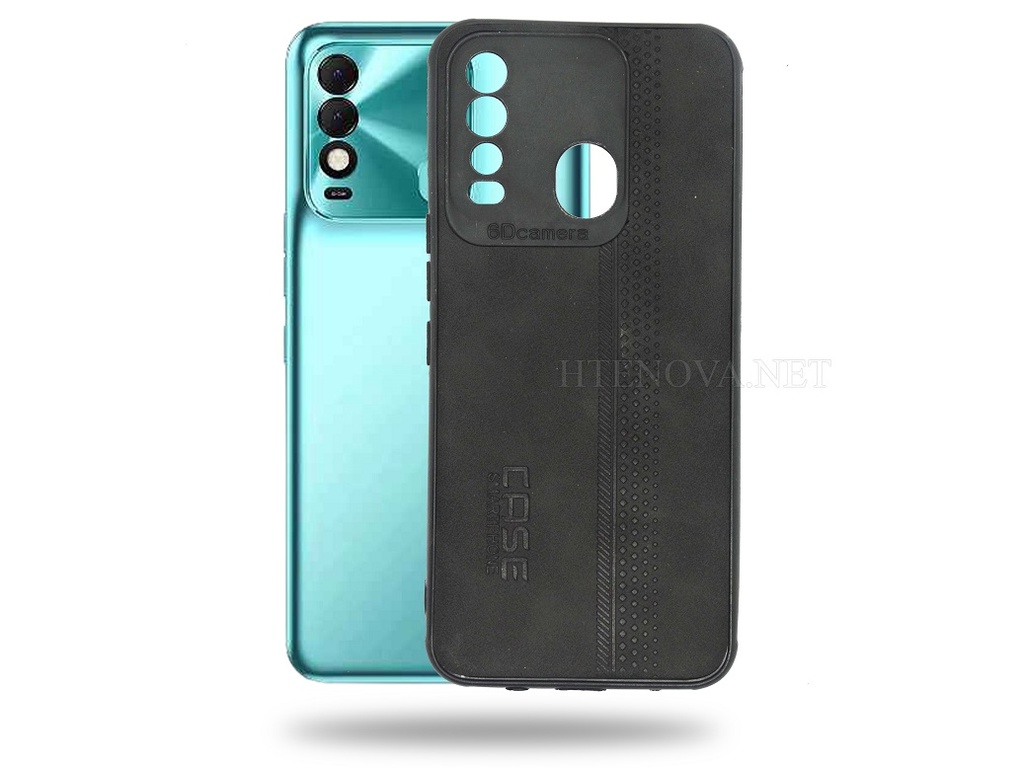 [PO18BTSPRK8-1-2] Tecno Spark 8 Leather Back Case (BLACK)