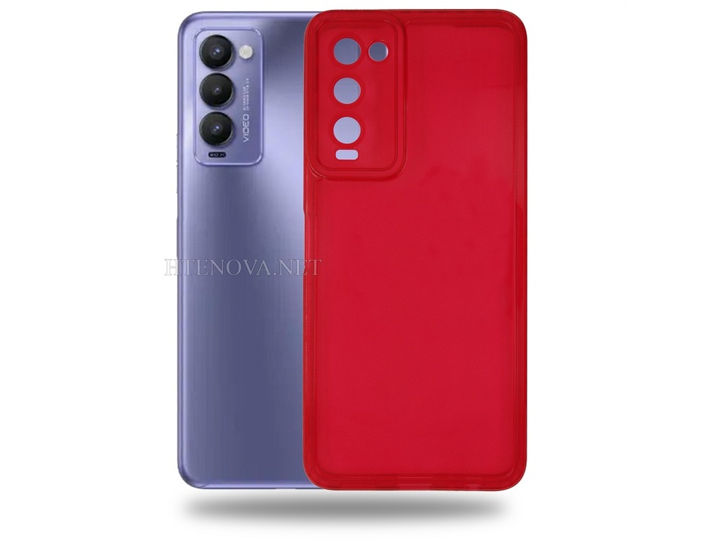 [PO15BTCMN18P-1-4] Tecno Camon 18P Crystal Silicone Back Case (Archive by Muneeb old pouch ids) (RED)