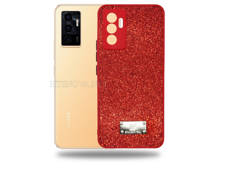 [PO9BViV23E-2-4] VIVO V23e Swarovski Glitter Back Case (Archive by Muneeb old pouch ids) (RED)