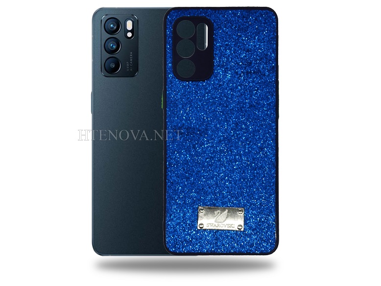 [PO9BORNO6-2-3] OPPO Reno 6 Swarovski Glitter Back Case (Archive by Muneeb old pouch ids) (BLUE)