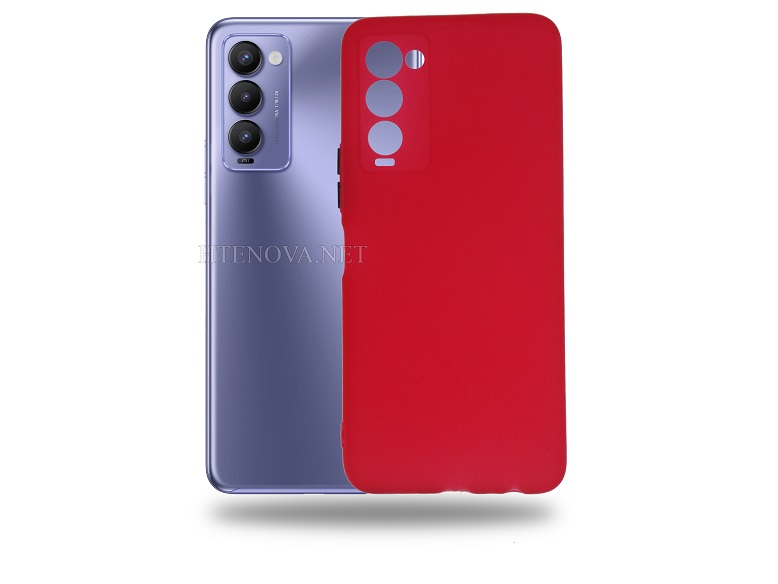 [PO15BTCMN18-3-4] Tecno Camon 18 Crystal Color Button Silicone Case (Archive by Muneeb old pouch ids) (RED)