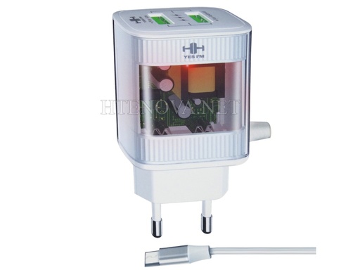 [C1C3M1HH-45] Micro Charger with 2 Extra USB Ports HH Blaze 4 (Crystal 5a)