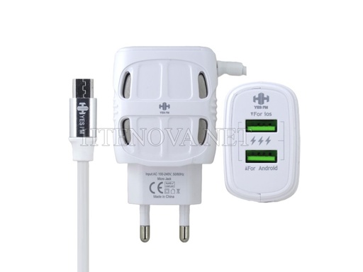 [C1C3M1HH-48] Micro Charger With 2 Extra USB Ports HH BOLAT 5A 