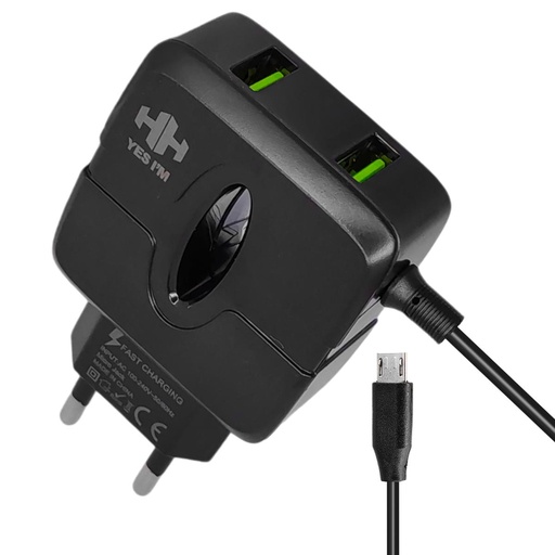 [C1C3M1HH-54]  Micro Charger with 2 Extra USB Ports HH-88
