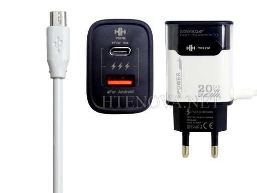 [C1C3M1.S2HH-1] Micro Charger with 2 Extra USB+PD Port (20W) PLATRENUM