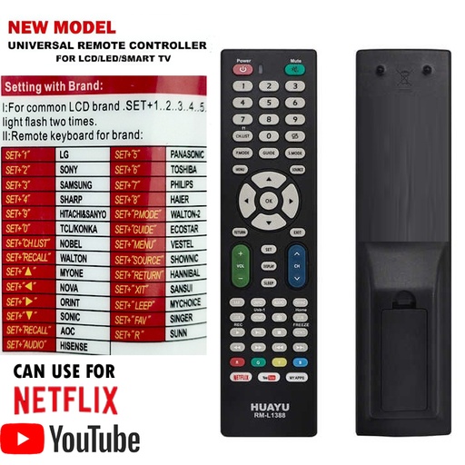 [MDREMOTE-25] Universal TV Remote HYAOU RM-L1388 RM-014S++