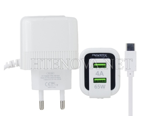 [C1C3T1i-2] Type-C Quick Charger infinix with 2 Extra USB Ports PowerX PX-336