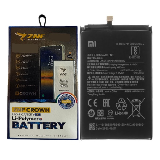 [BTMiBN52-25] Redmi Note (9) Pro Battery ZNF (BN52)