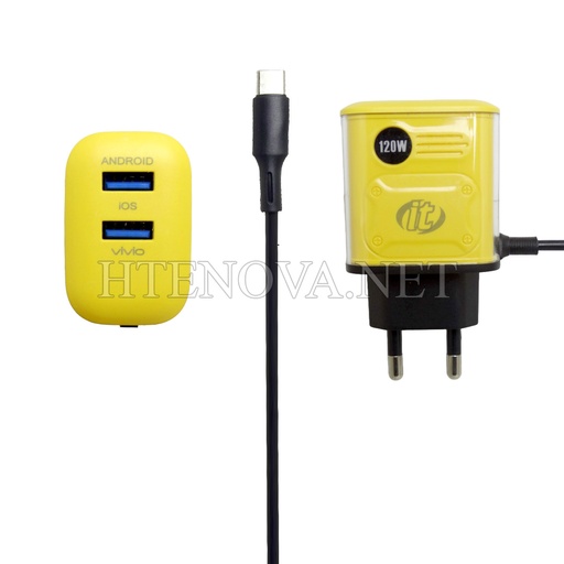 [C1C3T2LM-7] TYPE-C CHARGER WITH 2 USB PORTS  IT-351