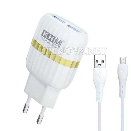 [C1C2M1KHM-2] FAST CHARGER 2 USB PORTS WITH MICRO CABLE M40 KHM
