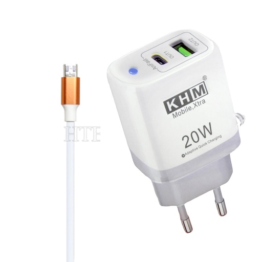 [C1C3M1.T2.S2KHM-1] MICRO CHARGER WITH PD & USB PORT KHM M95 